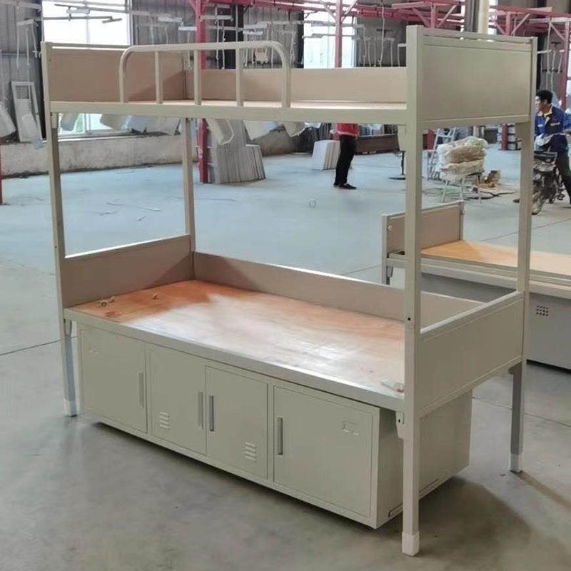 制式营具双钢层带床床下柜制家铁具架床学校公243601寓高低组合床