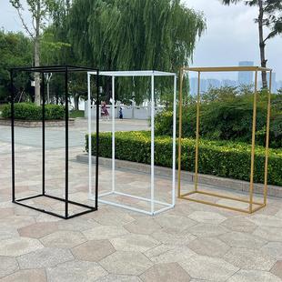 婚庆道具铁艺方框架子婚礼铁艺几何方形架子路引花架铁艺展示架