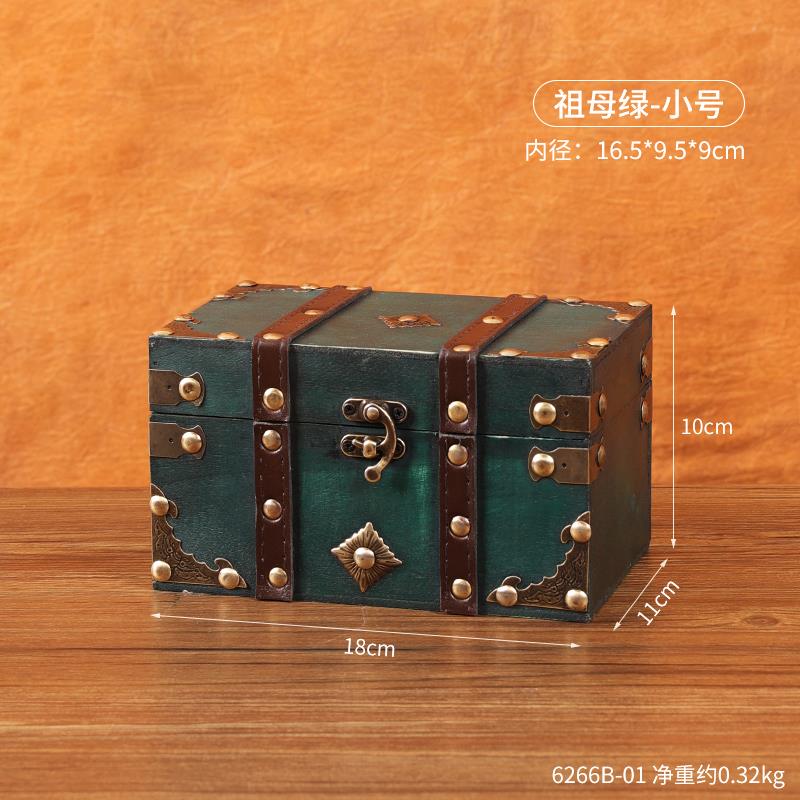 高档木盒子收纳盒件覆古盒创意首饰桌面证带锁密码箱质储木物礼品
