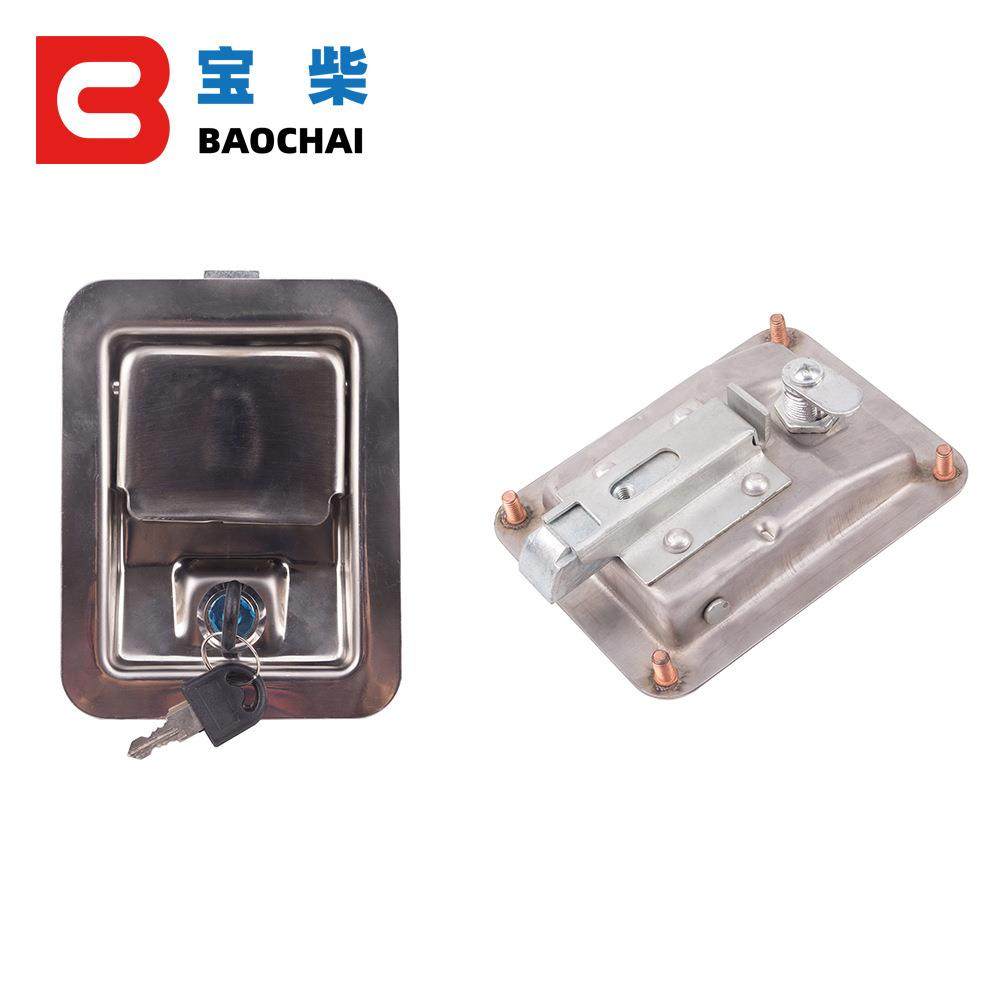 发电机组机箱防盗门锁机柜锁工业设备机械门锁304不锈钢平面盒锁