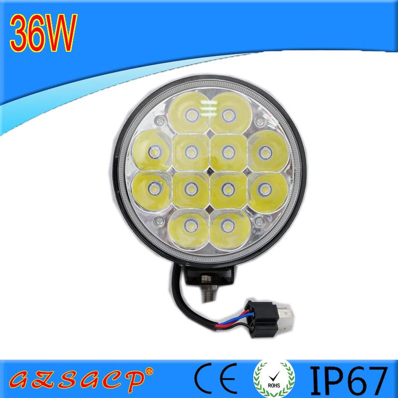 LED货车灯大功率圆形36W 越野车顶灯 改装工作远光灯汽车灯检修灯