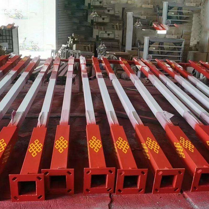 中式太阳能路灯6米led复古景观庭院灯印花特色户外路灯杆厂家