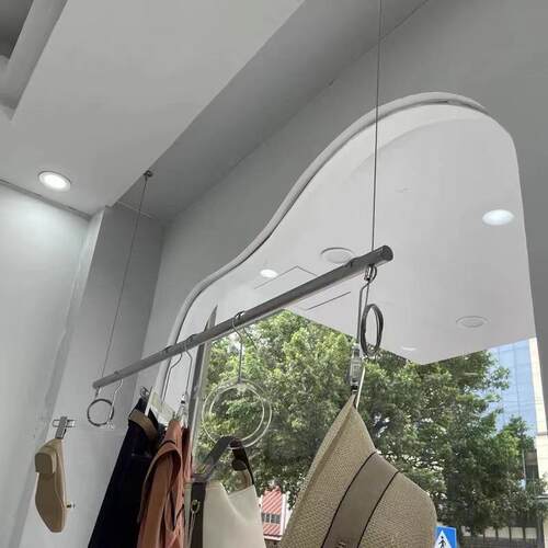 服装店橱窗展示架悬挂吊架吊顶挂衣架不锈钢女装吊杆陈列新款