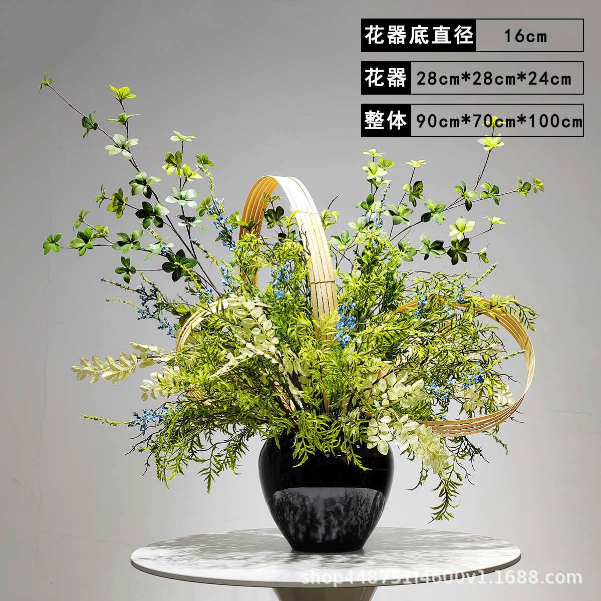 高档大厅装饰酒店摆设植花体会所仿真中式摆件玄关盆栽整新花艺绿