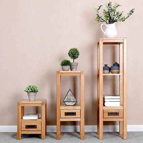 实木新中国花架客厅落地式花架木制电视侧存储架装饰品高端花盆架