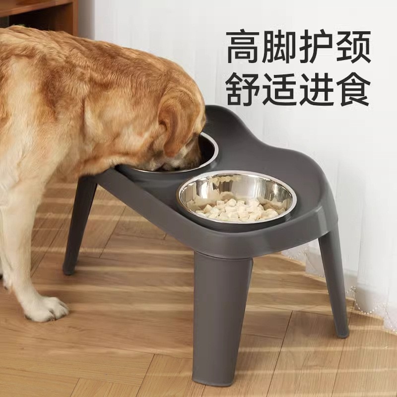 品质外贸狗狗经典折叠高架双碗中大型犬狗碗金毛大狗喂食碗宠物碗