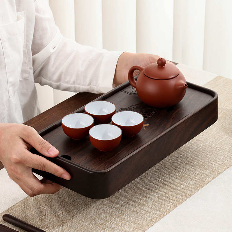 黑檀实木蓄水茶盘新中式家用简约大方储水茶盘养壶垫茶具配件直销