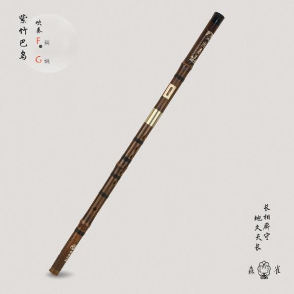 正品森雀正品专业独奏型巴乌考级演出业角乐器G/调紫专竹镶牛F插