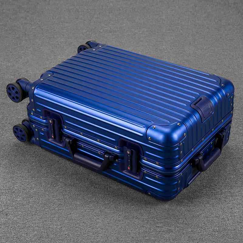 高档全铝镁合金杆拉箱行箱万向轮8寸男大容量旅行箱李20222年新款