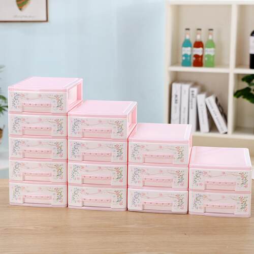 Dust-proof multi-layer cosmetic organizer box, children's ha