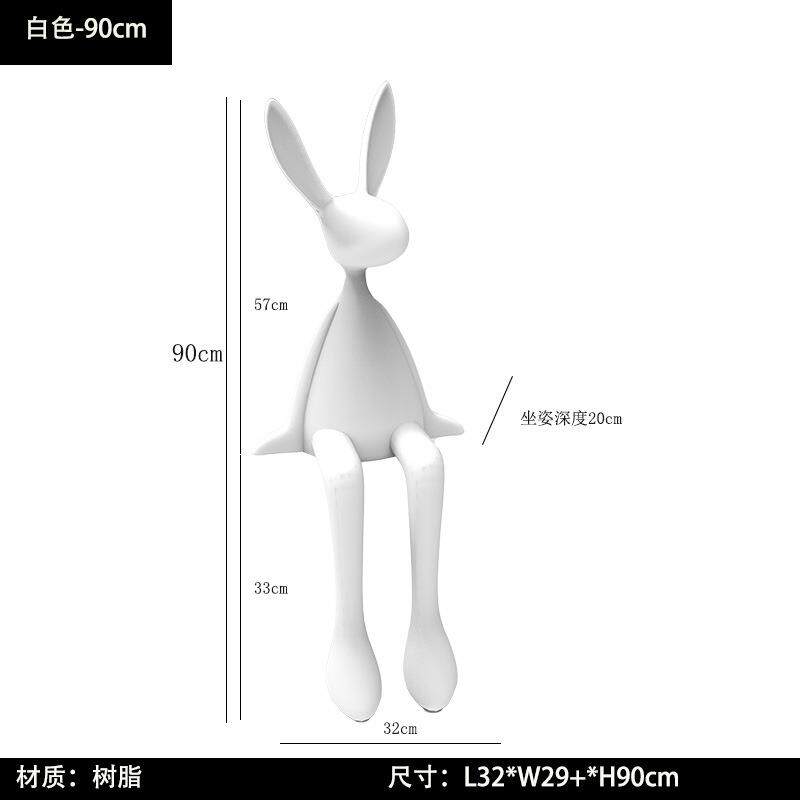 室商内室外场办公长耳101兔玻璃钢摆件支持定立制体造型创意雕塑
