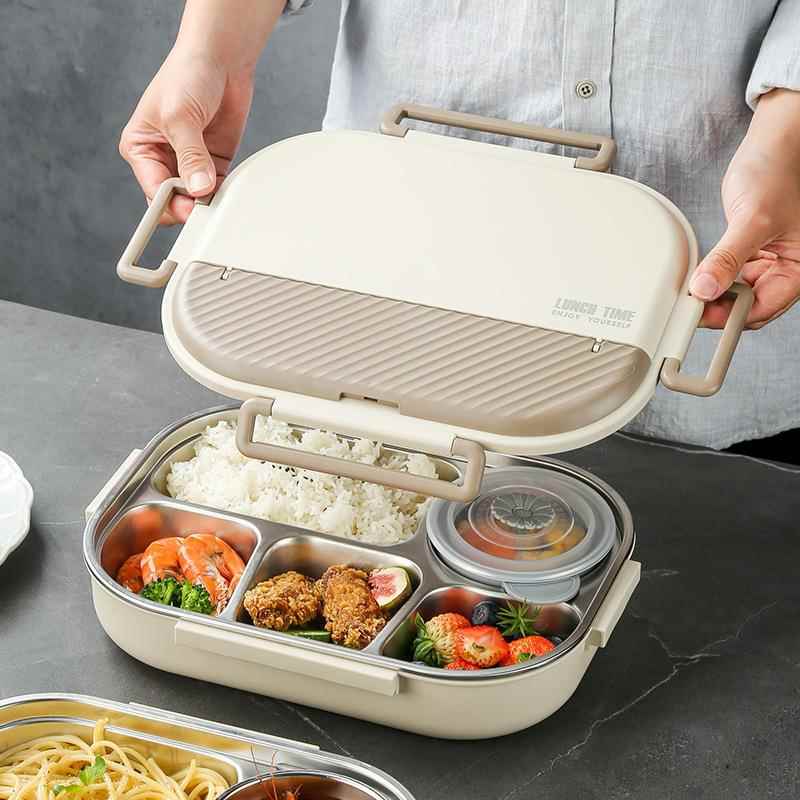 旗丰316不锈钢保温饭盒小学生专用分格儿童餐盘上班族便当盒餐盒