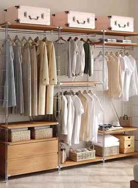 多层收纳组装挂衣架子落地多层卧室衣柜衣帽间步入日式开放式VSa