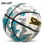 厂家批发 7号成人训练比赛吸湿可印LOGO彩色学生篮球 圣才PU篮球