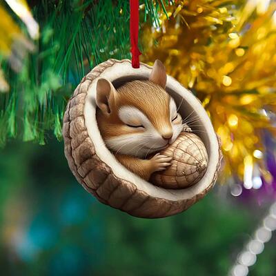 Animal Pattern 2d Acrylic Ornament For Christmas Tree Animal