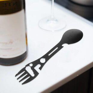 Stainless Cutlery Camping Bottle Fork Spoon Steel 2pcs