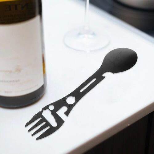 2pcs Camping Cutlery Stainless Steel Fork Spoon Bottle