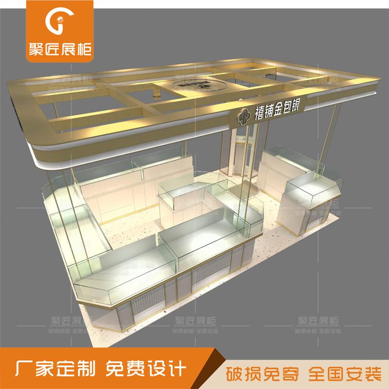 金包银珠宝展柜店铺整店装修设计货柜高端眼镜展架多经木纹烤漆柜