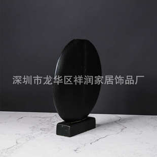 莫兰迪色陶瓷书房几何花器 现代艺术花瓶饰品摆件民宿样板房干花