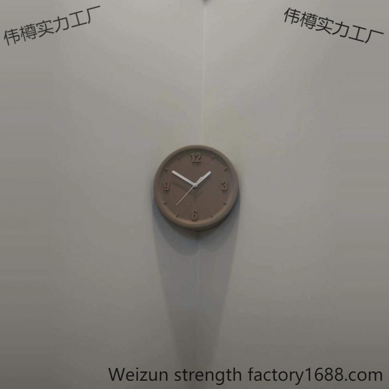 免打孔阴角阳角客厅简约静音挂钟墙上in科技感艺术装饰遮孔