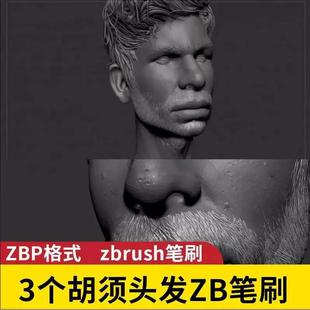 ZBrush笔刷素材/写实人物角色头发毛发胡须眉毛3D雕刻ZB画笔