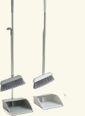 Multiple sets of simple broom and dustpan combinations, thic