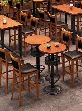 吧JMS-A101工业风实木酒吧吧约台椅桌现代简台高脚凳音乐餐吧清夜
