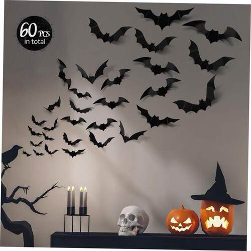 PETthree-dimensional bats for Halloween decorations on walls