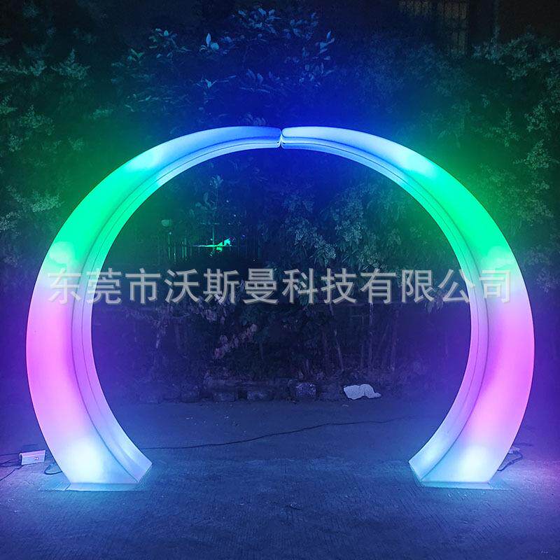 户外发光拱门LED七彩时光隧道婚庆道具文旅景观灯饰网红活动打卡