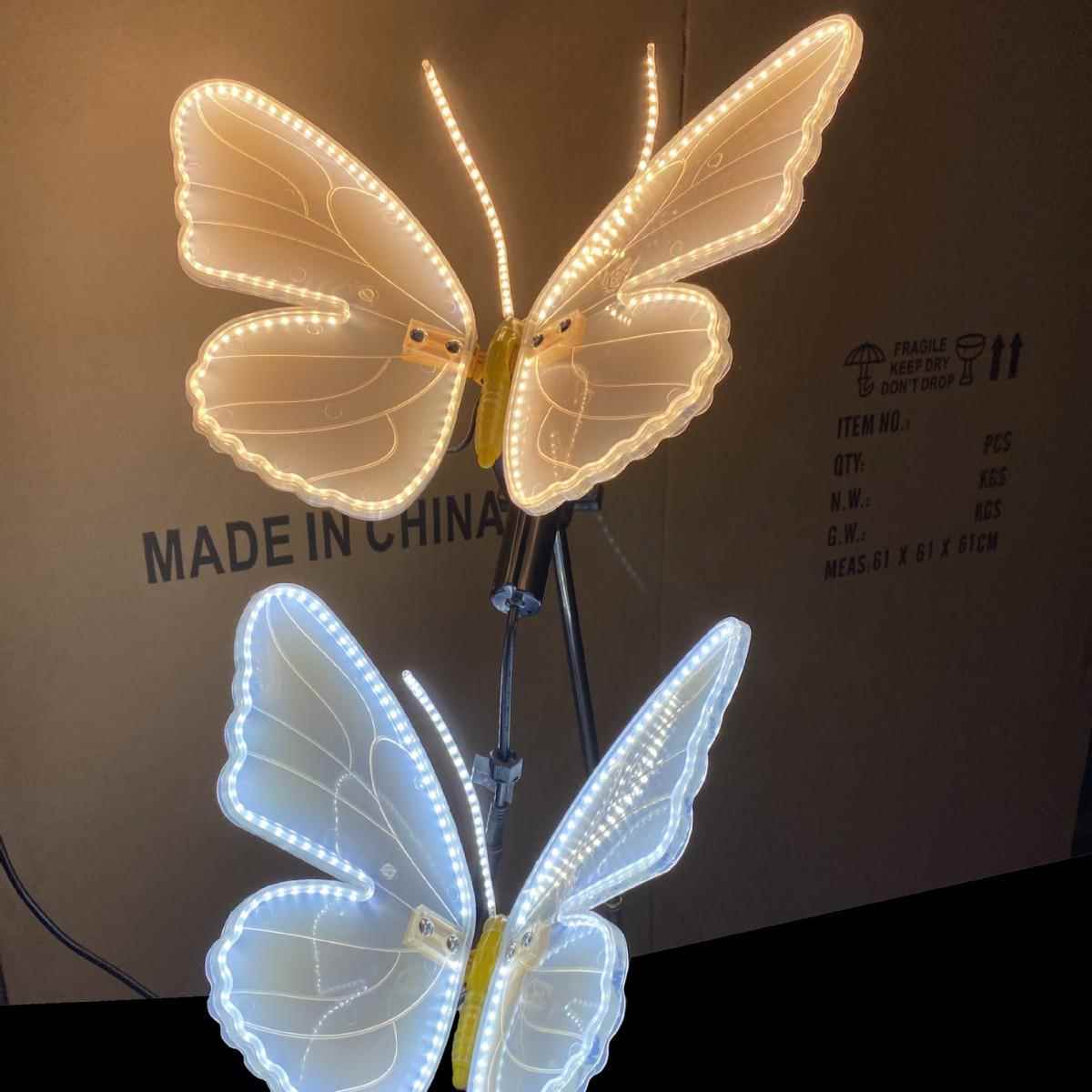 LED动XBJ态蝴蝶40m公园景观c灯商场庭装饰户外院化景点布置造亮型