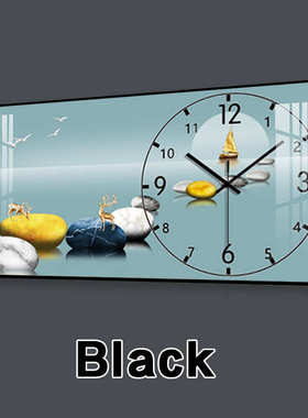 奢瓷卧室墙壁挂画高级相框沙发装饰画钟表鹿晶客厅ps挂画背景感轻