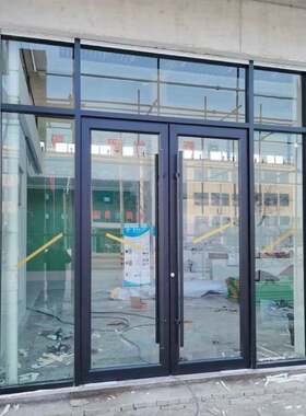 武汉厂家加工安装双玻百叶隔断钢化玻璃门不锈钢玻璃门地弹簧门