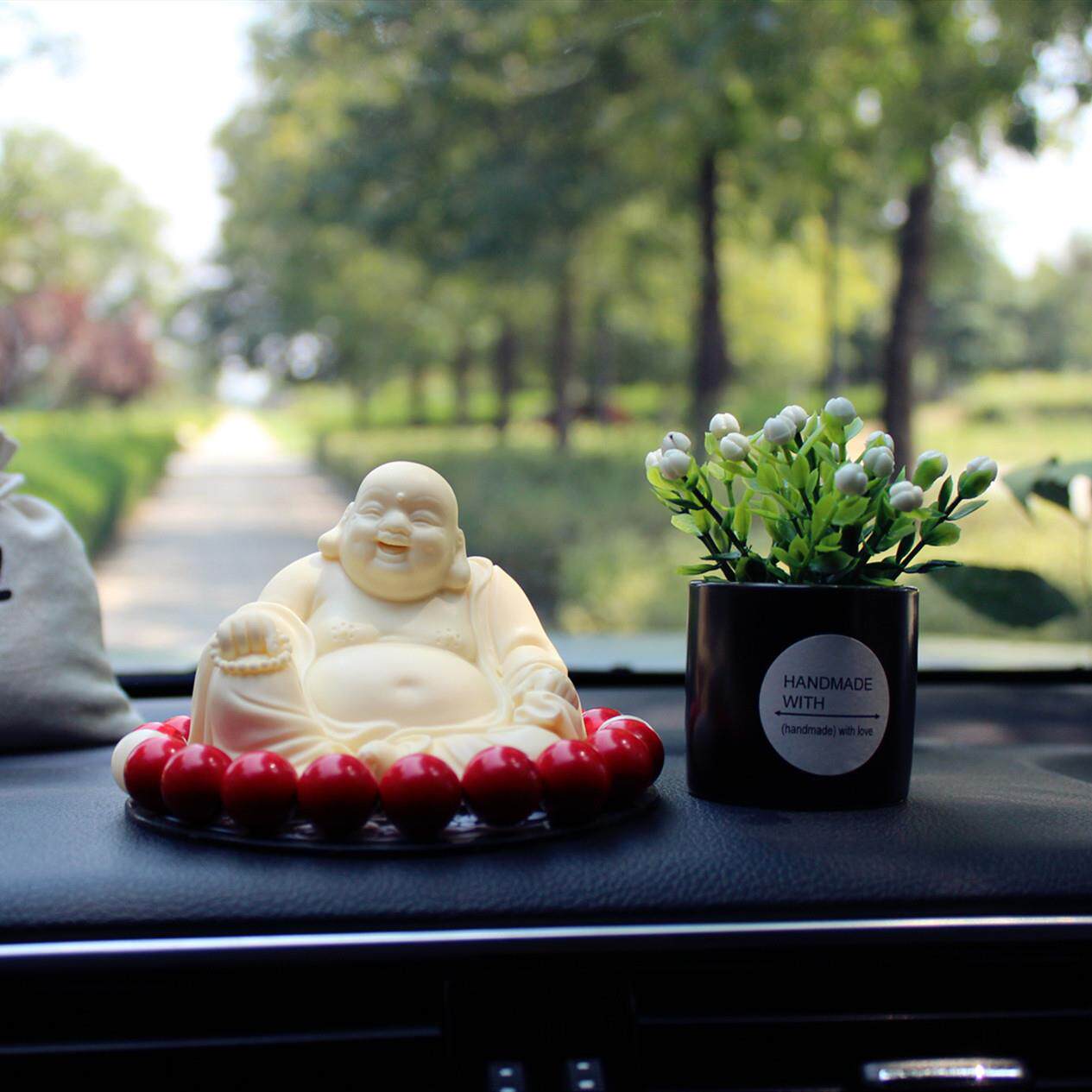 弥勒佛香薰汽车摆件佛像车载车内男大气中控台创意装饰品高档女士
