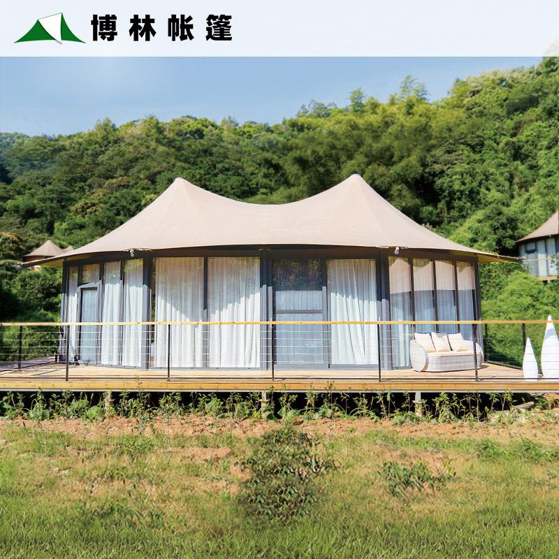 营地三峰酒店帐篷度假村民宿峰形农庄草原张拉膜厂家庭院户外