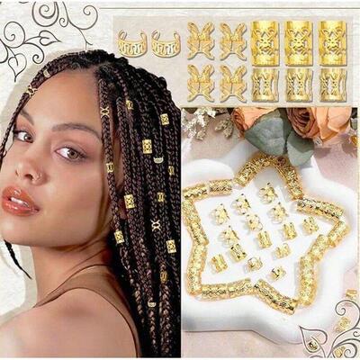 40PCS Alloy Hair Jewelry Hair Cuffs For Braids Metal Dreadlo