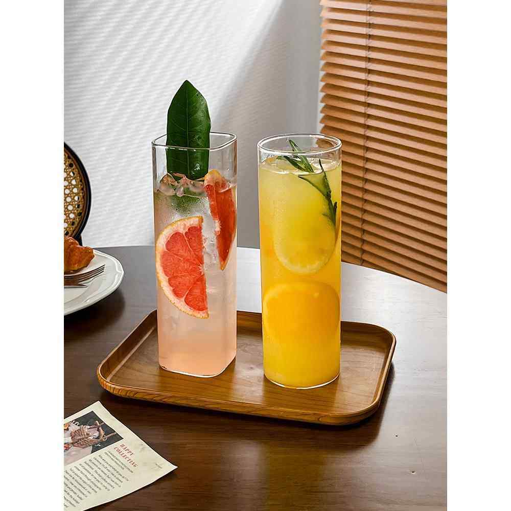 直筒杯咖啡厅透明玻璃咖啡杯子方形果汁冷饮料早餐牛奶杯水果茶杯,餐饮具,玻璃杯,淘宝优惠券,粉丝福利购,淘宝优惠卷