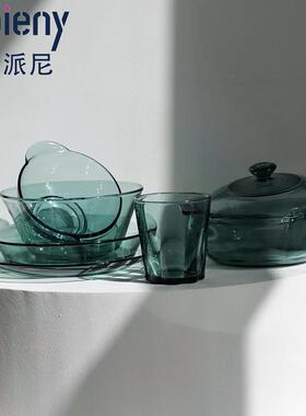 新款直销斯派高硼硅玻璃餐具套装盘子碗饭碗面碗烤盘家居蓝色绿色
