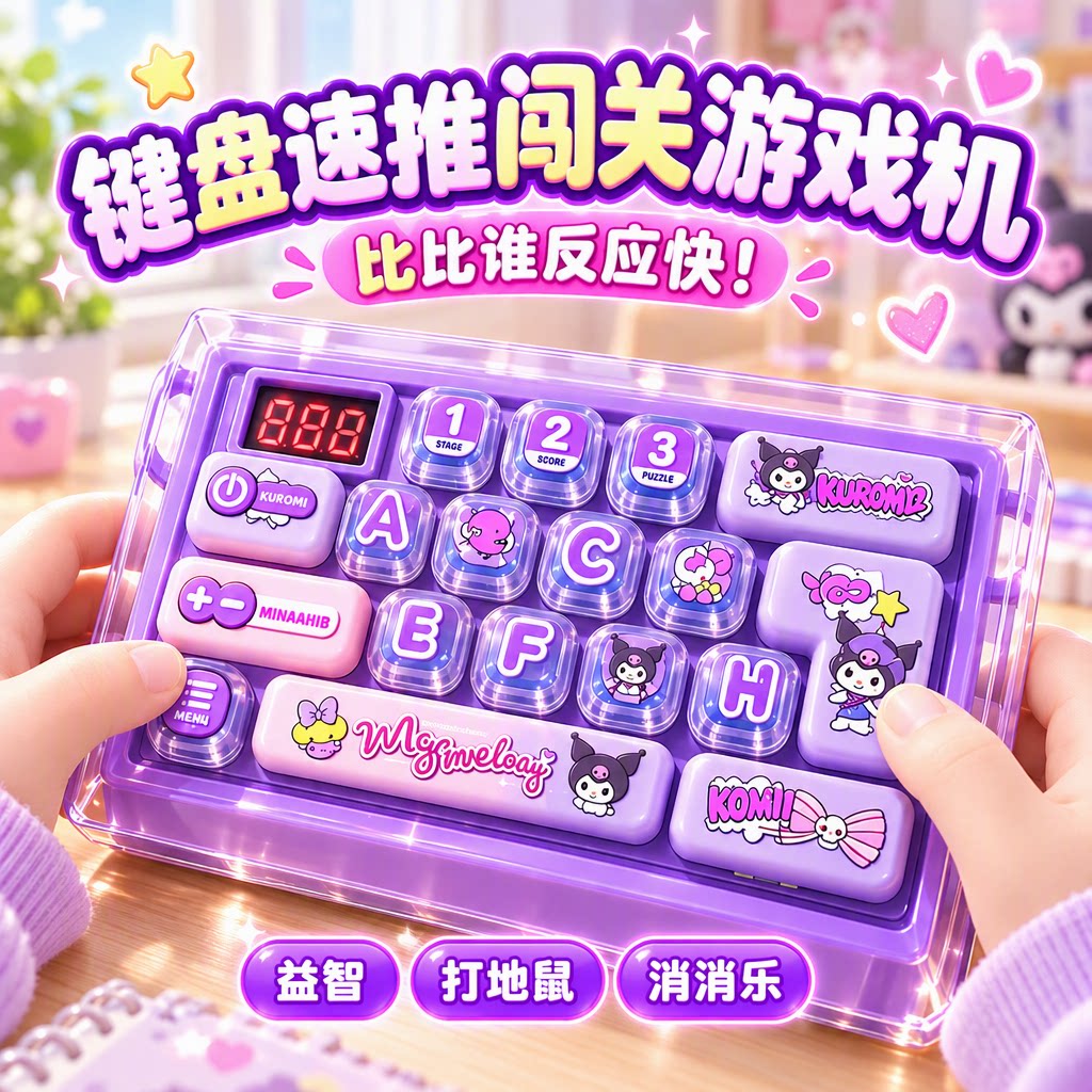 旗舰店儿童速推游戏机男孩女孩益智闯关打地鼠消消乐按按乐解压