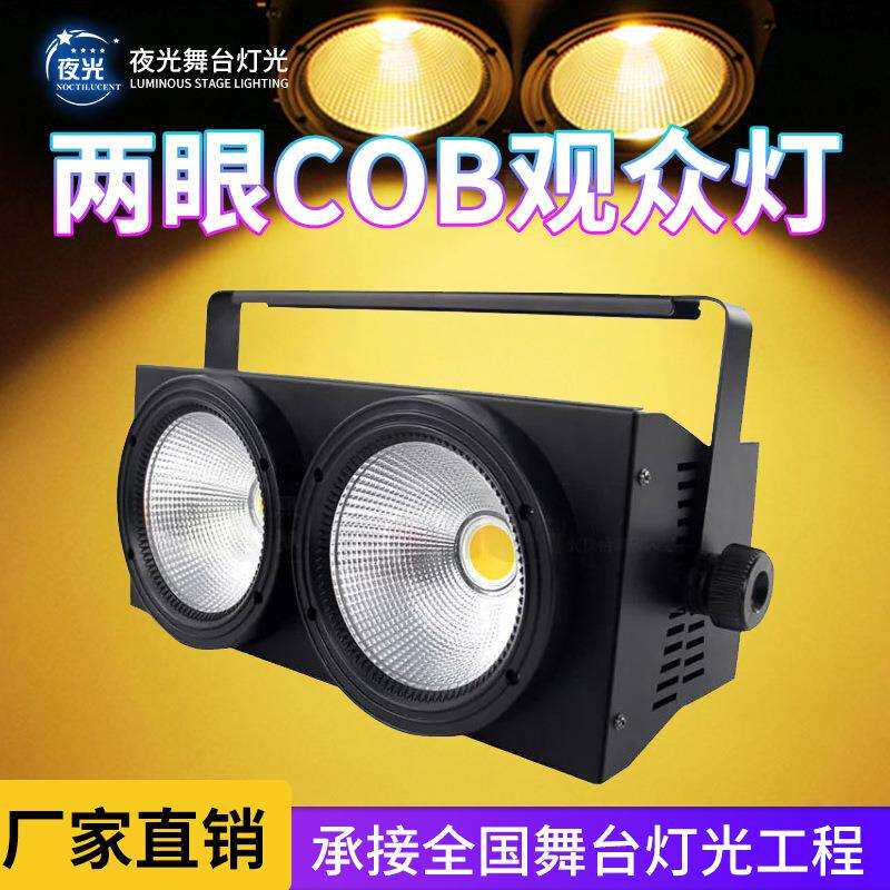 200W双眼观众灯帕灯暖白双色面光灯LED舞台补光灯婚庆柔光氛围灯