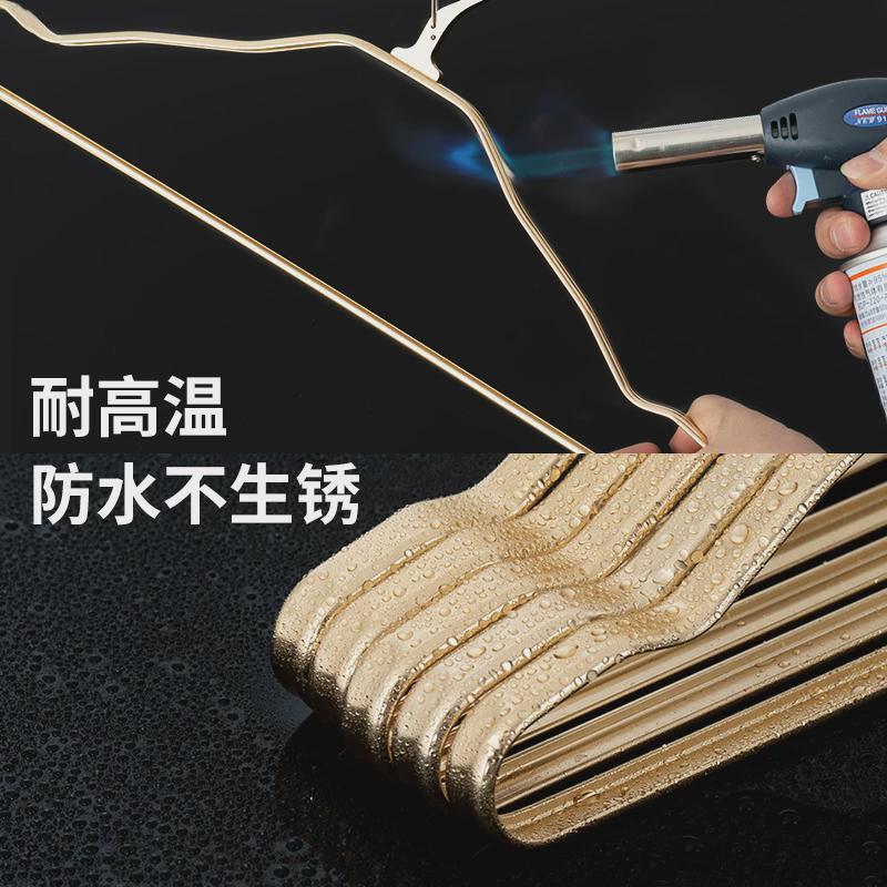 防风无痕太空铝金属衣架家用加厚防掉自动卡扣晾衣架金属衣撑子架