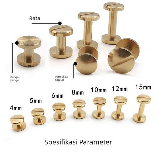 实力工厂铆钉扣子母钉高档优质黄铜双面铆钉皮具箱包中空钉相册钉