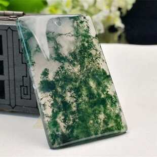 批发水草玛瑙玉石安无事牌子挂件玛瑙玉器吊坠玉佩