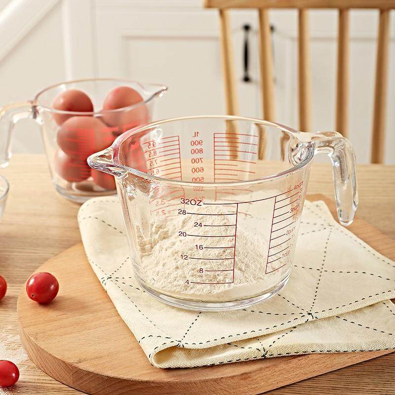 打鸡蛋专用碗玻璃带刻度打蛋器耐高温食品用带手柄奶油尖嘴量杯盆