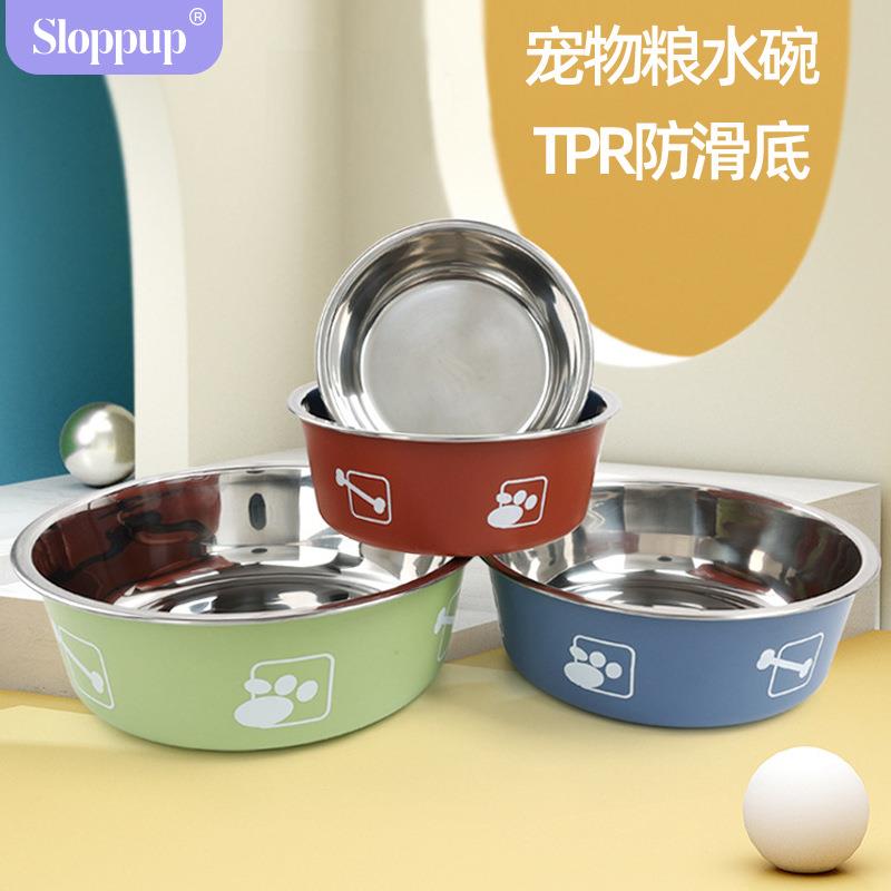 狗盆狗碗不锈钢狗狗食盆大中喝水两用饭盆猫宠物碗猫碗