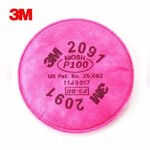 防尘滤棉 2907CN 可搭配6200 7502半面具面罩 2片装 2091CN