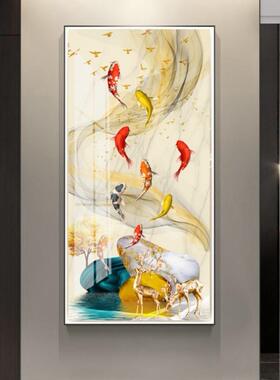 高档入户玄关装饰画进墙壁画走E廊过画道挂LDtb-67656门带灯竖招