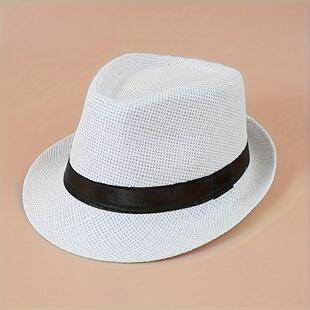 Stylish Trilby Fedora Sun Hat Lightweight Breathable太阳帽