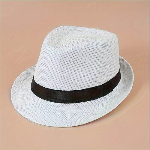 Stylish Trilby Fedora Sun Hat Lightweight Breathable太阳帽