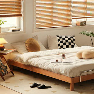全实木榻榻米床架樱桃木儿童地台床日式1.5米无床头床架1.8小户型