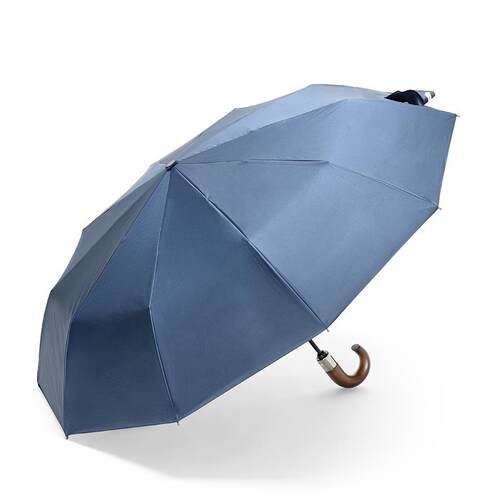 高档实学木柄弯自商务黑胶全动晴雨伞日系生防风十骨加大三折防晒